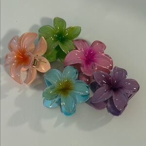 Colorful Flower Hair Clips Set